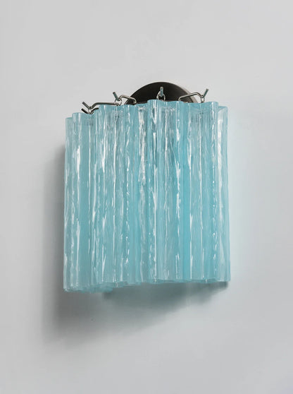 Textured Art Glass Tubular Wall Lamp