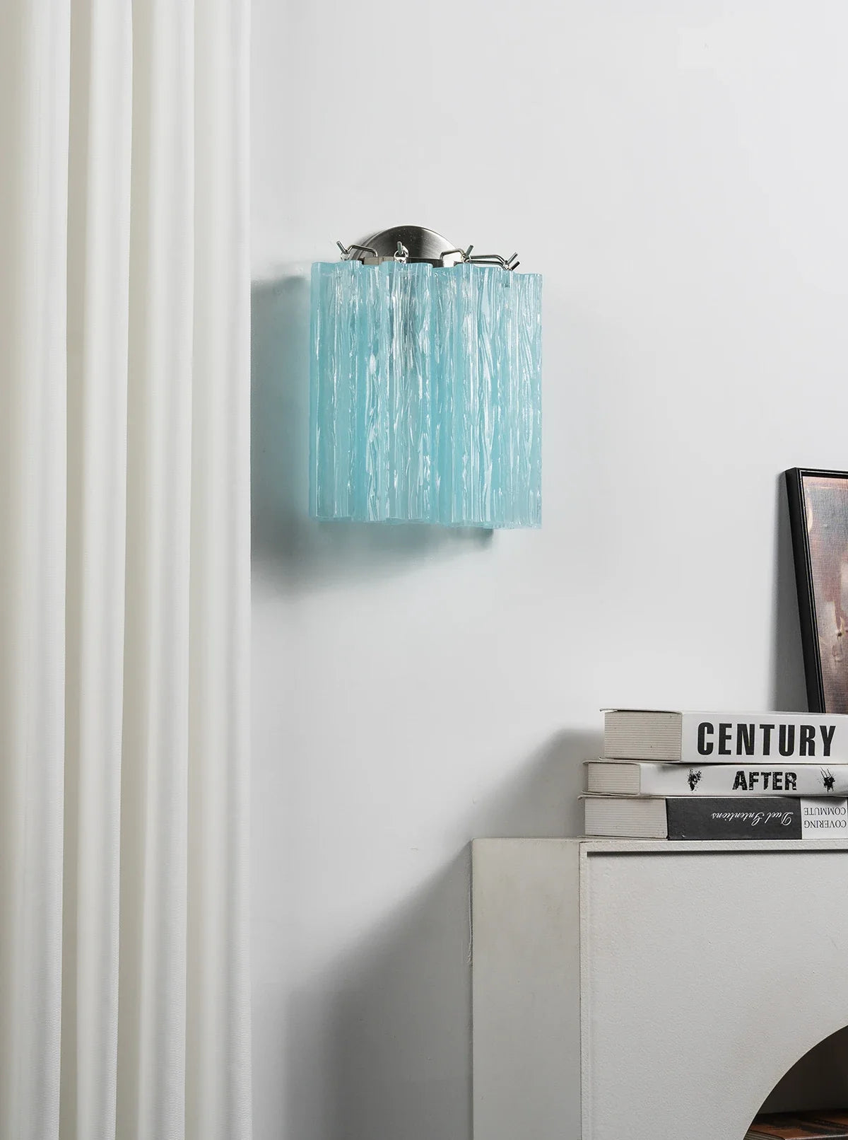 Textured Art Glass Tubular Wall Lamp