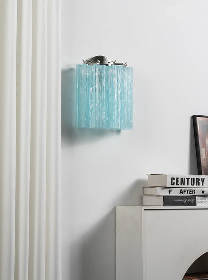 Textured Art Glass Tubular Wall Lamp