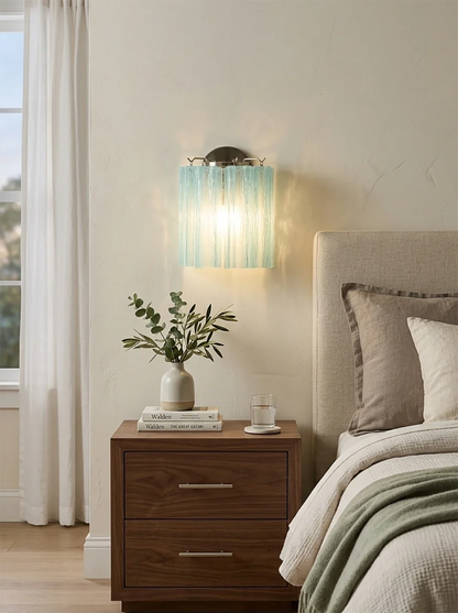 Textured Art Glass Tubular Wall Lamp