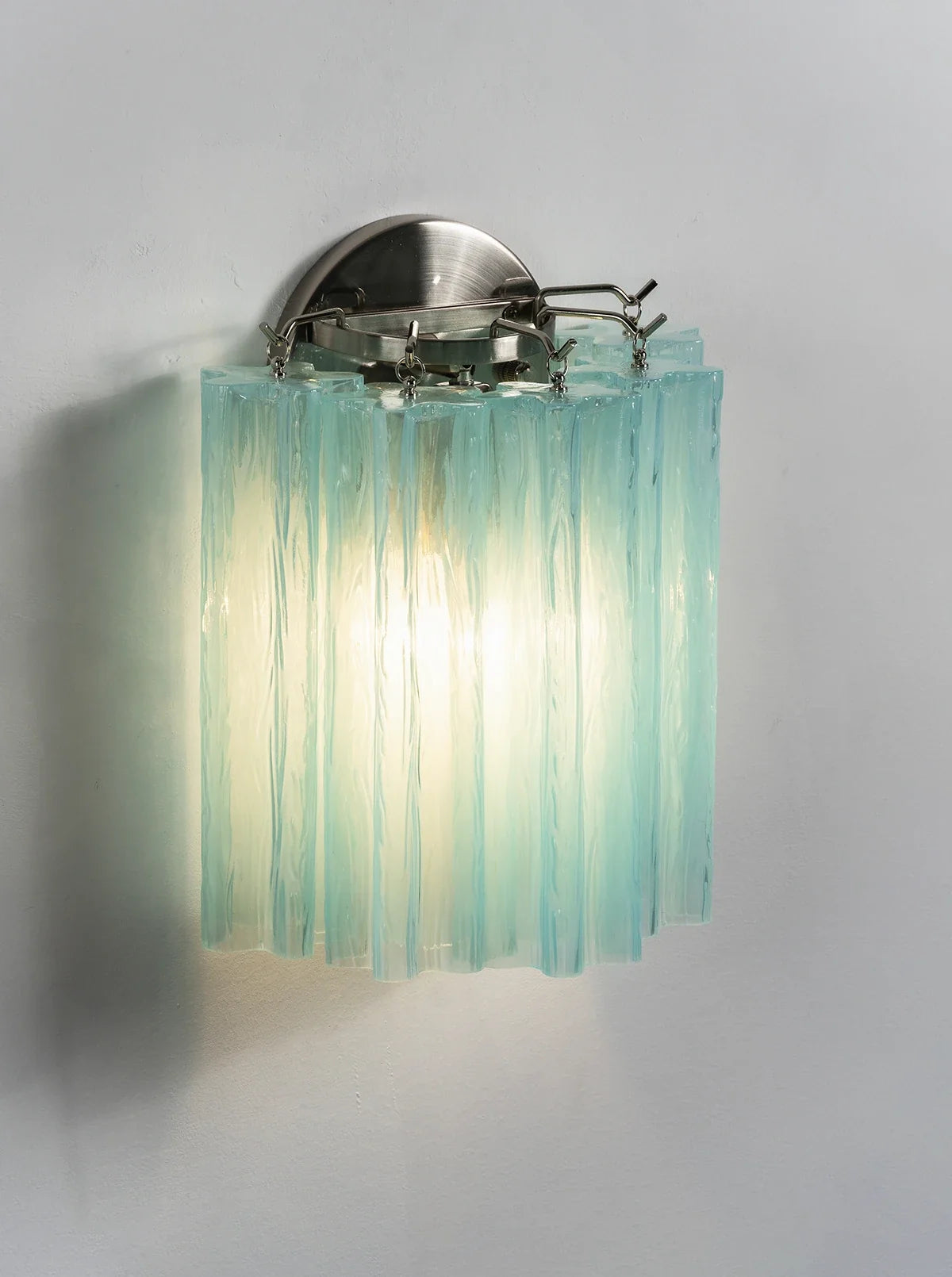 Textured Art Glass Tubular Wall Lamp
