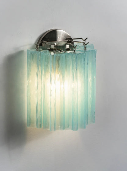 Textured Art Glass Tubular Wall Lamp