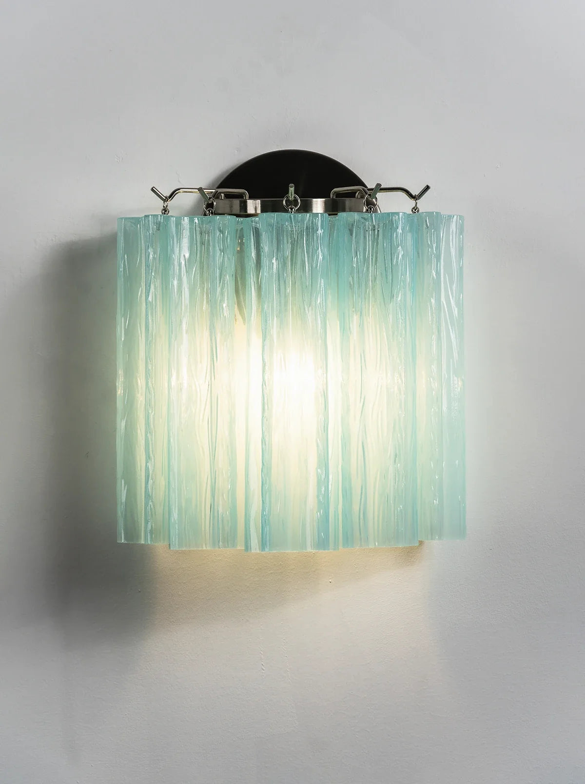 Textured Art Glass Tubular Wall Lamp