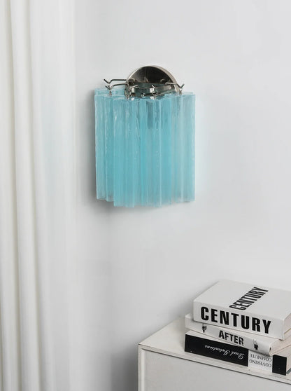Textured Art Glass Tubular Wall Lamp