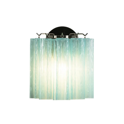 Textured Art Glass Tubular Wall Lamp