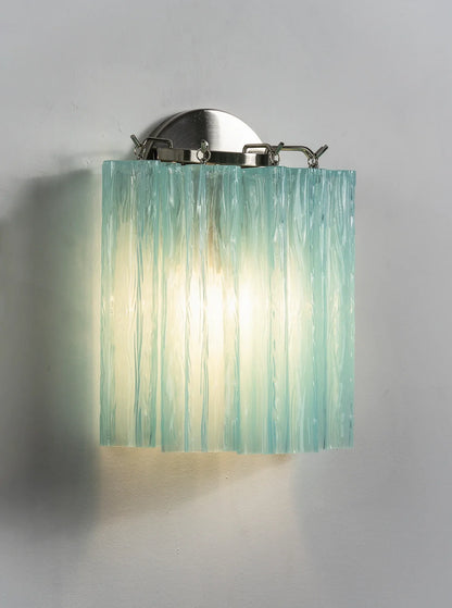 Textured Art Glass Tubular Wall Lamp