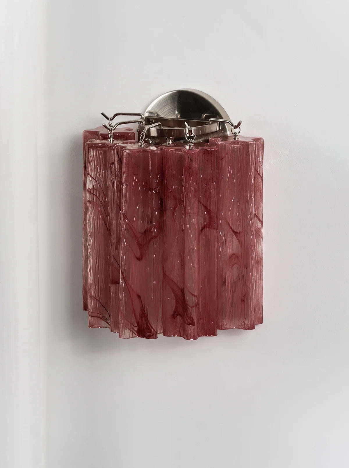Textured Art Glass Tubular Wall Lamp