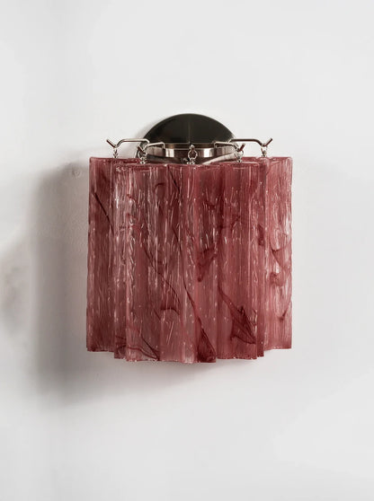 Textured Art Glass Tubular Wall Lamp