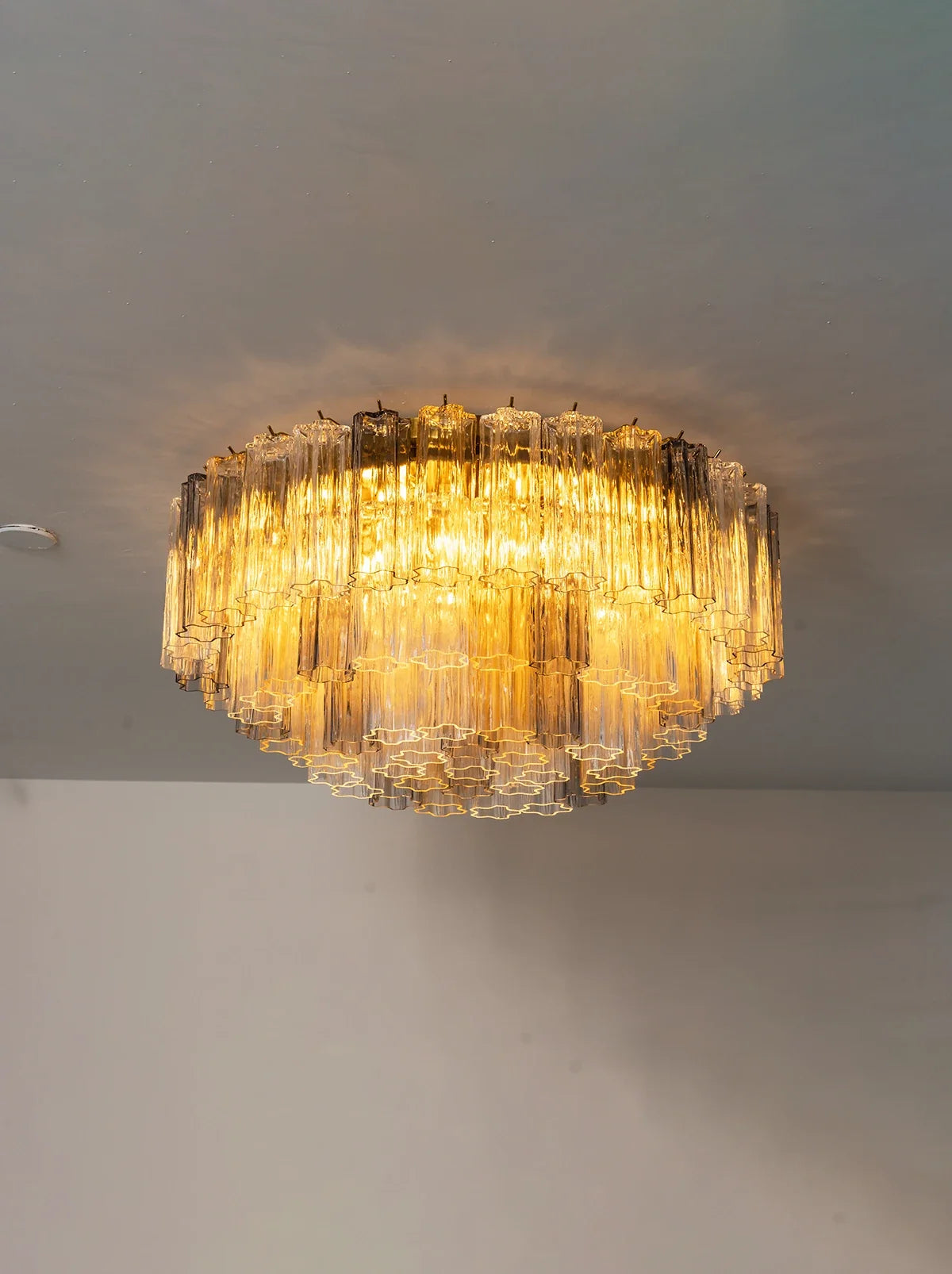 Textured Glass Tube Layered Ceiling Light