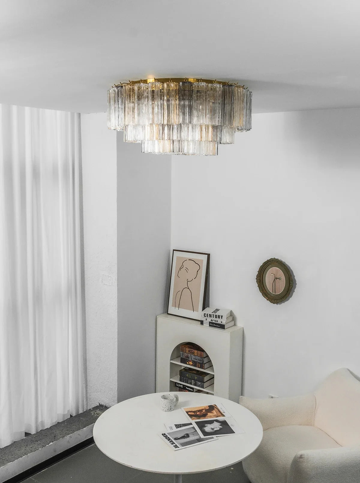 Textured Glass Tube Layered Ceiling Light