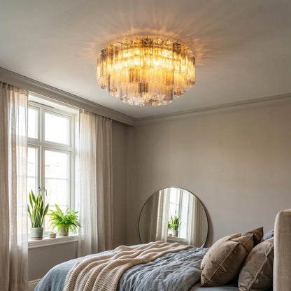 Textured Glass Tube Layered Ceiling Light