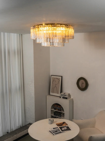 Textured Glass Tube Layered Ceiling Light