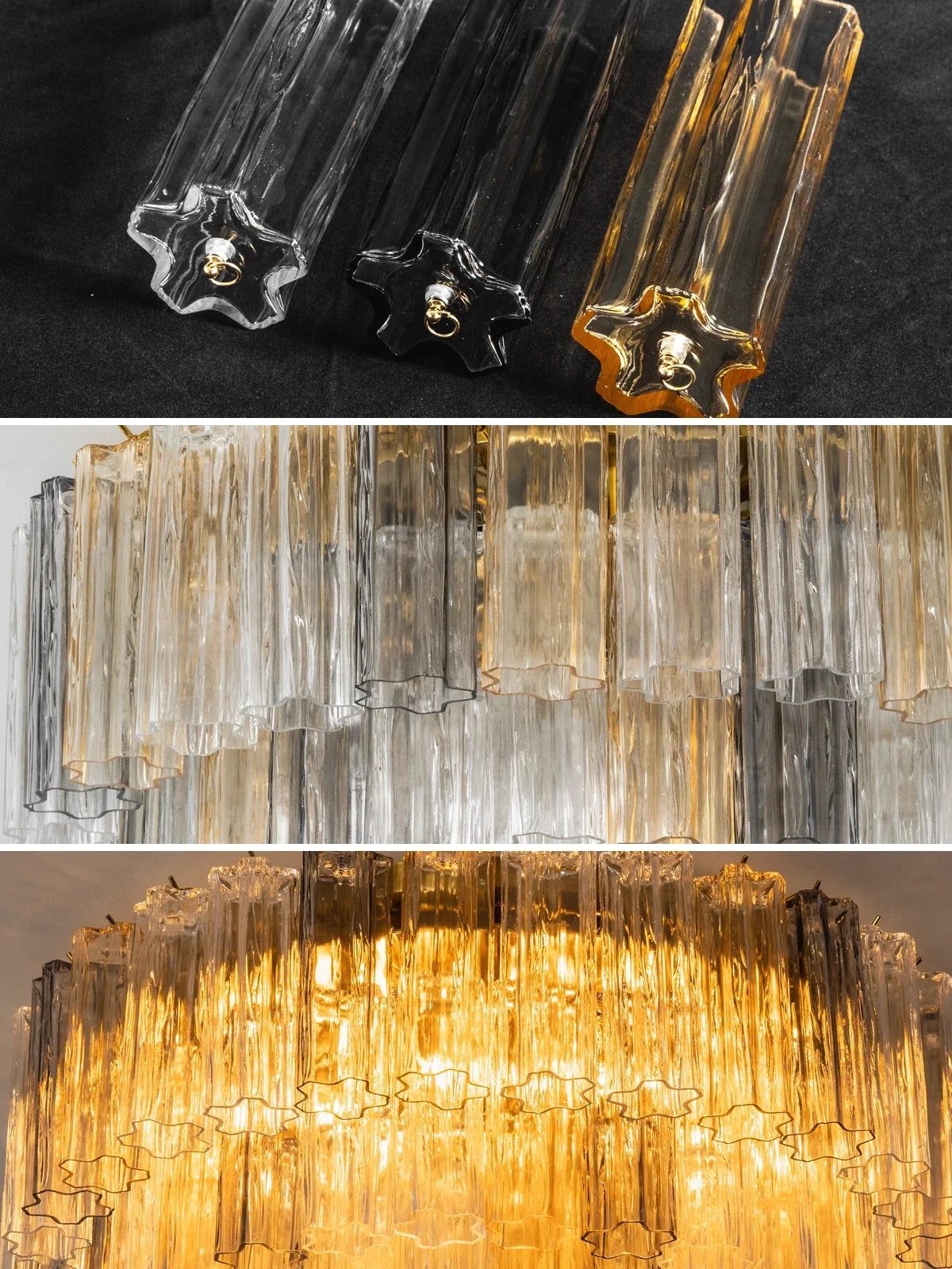 Textured Glass Tube Layered Ceiling Light