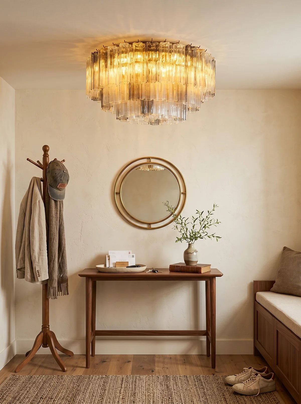 Textured Glass Tube Layered Ceiling Light