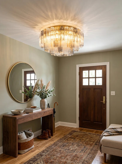 Textured Glass Tube Layered Ceiling Light