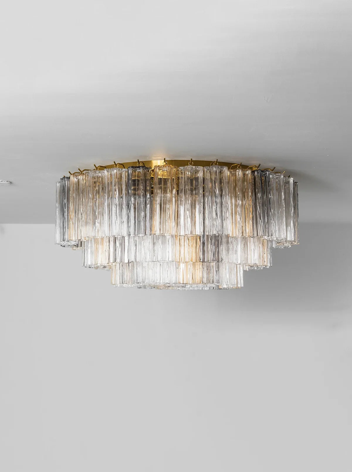 Textured Glass Tube Layered Ceiling Light
