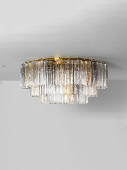 Textured Glass Tube Layered Ceiling Light