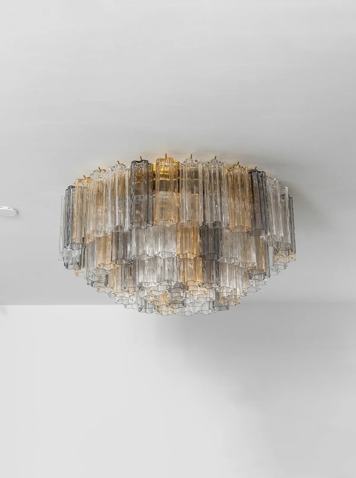 Textured Glass Tube Layered Ceiling Light
