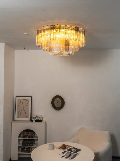 Textured Glass Tube Layered Ceiling Light