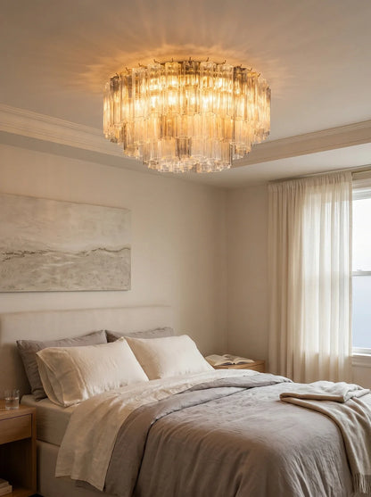 Textured Glass Tube Layered Ceiling Light