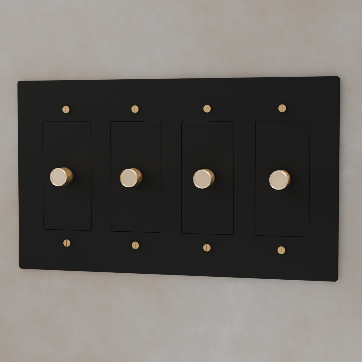 Residence Supply Brass 3-Way Rotary Dimmer Switch for 1 to 5 gang setups, featuring a sleek brass finish and rotary control dial.