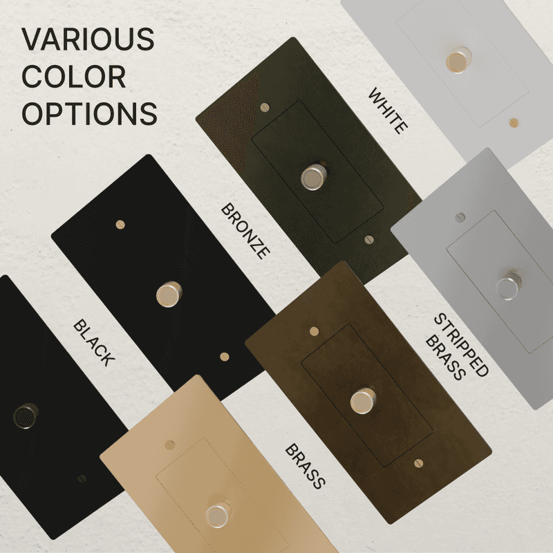 Brass Residence Supply 3-Way Rotary Dimmer Switch, available in 1 to 5 gang options, for controlling lighting brightness.