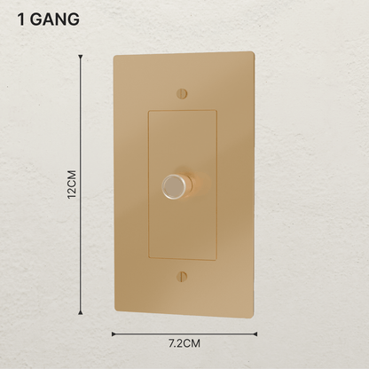 Brass Residence Supply 3-Way Rotary Dimmer Switch for 1 to 5 gang electrical control, featuring a sleek brass finish and rotary knob.
