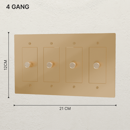 Brass Residence Supply 3-Way Rotary Dimmer Switch for 1 to 5 gang installations, with rotary control knobs visible in the image.