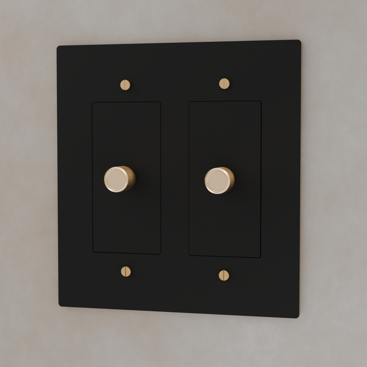 Brass Residence Supply 3-Way Rotary Dimmer Switch for 1 to 5 Gang electrical setups, with rotary control and multiple gang configurations.