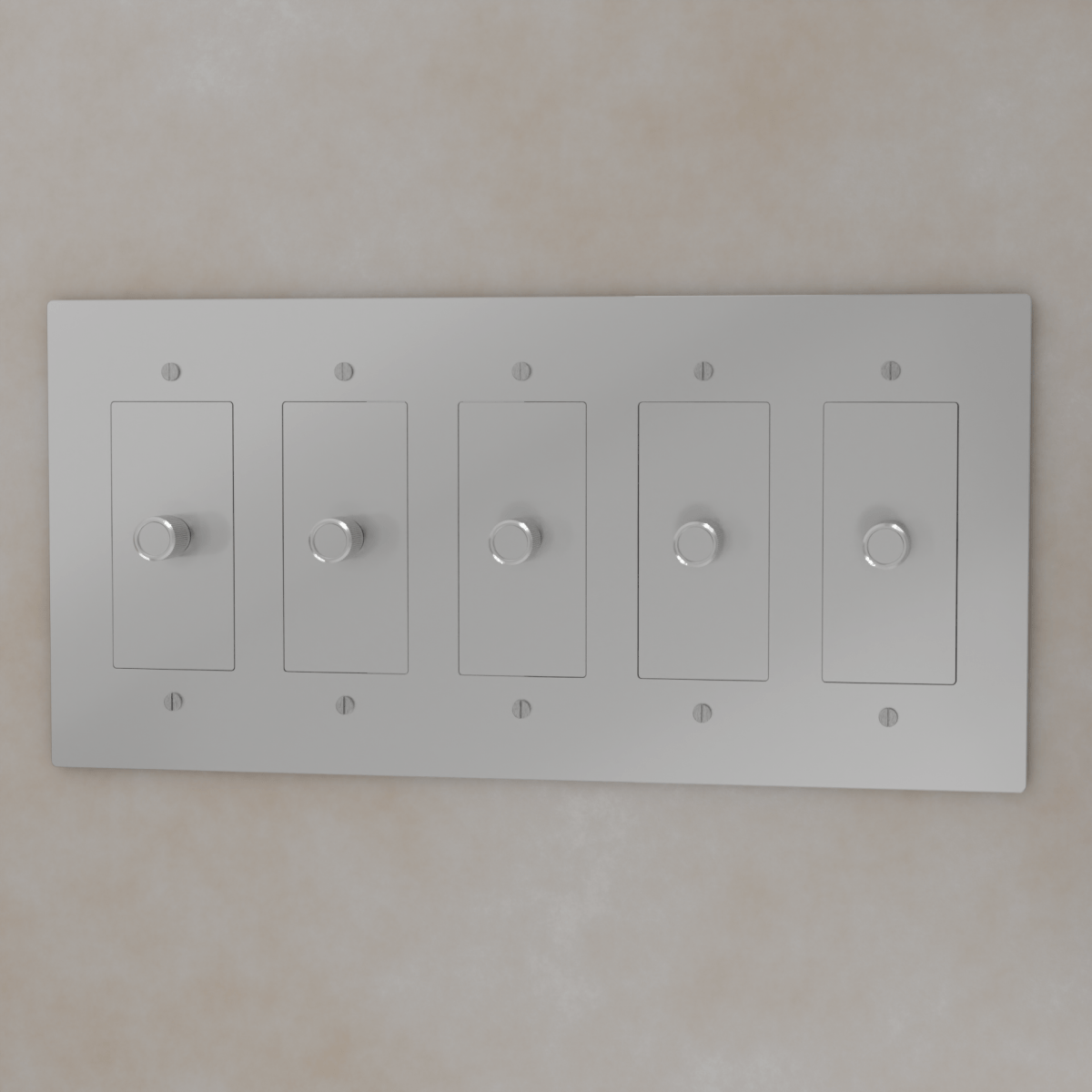 Residence Supply Brass 3-Way Rotary Dimmer Switch for 1 to 5 Gang with brass finish and rotary control.
