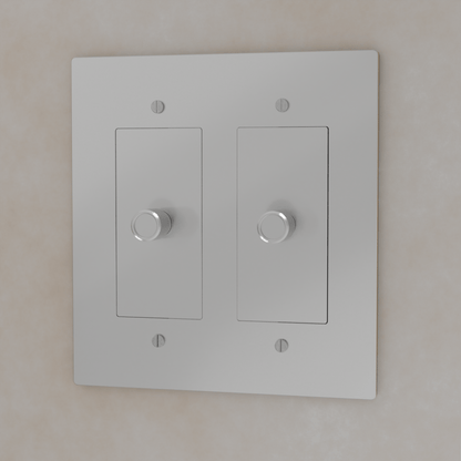 Brass 3-Way Rotary Dimmer Switch by Residence Supply, 1 to 5 gang, featuring rotary control knobs for adjustable lighting.