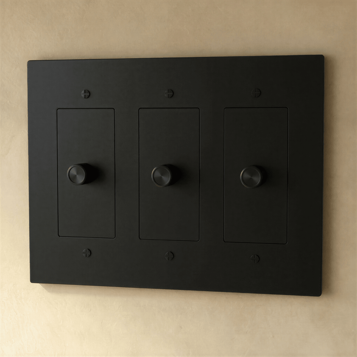 Brass dimmer switch for 1 to 5 gang installation, Residence Supply, featuring multiple toggle controls for adjustable lighting.