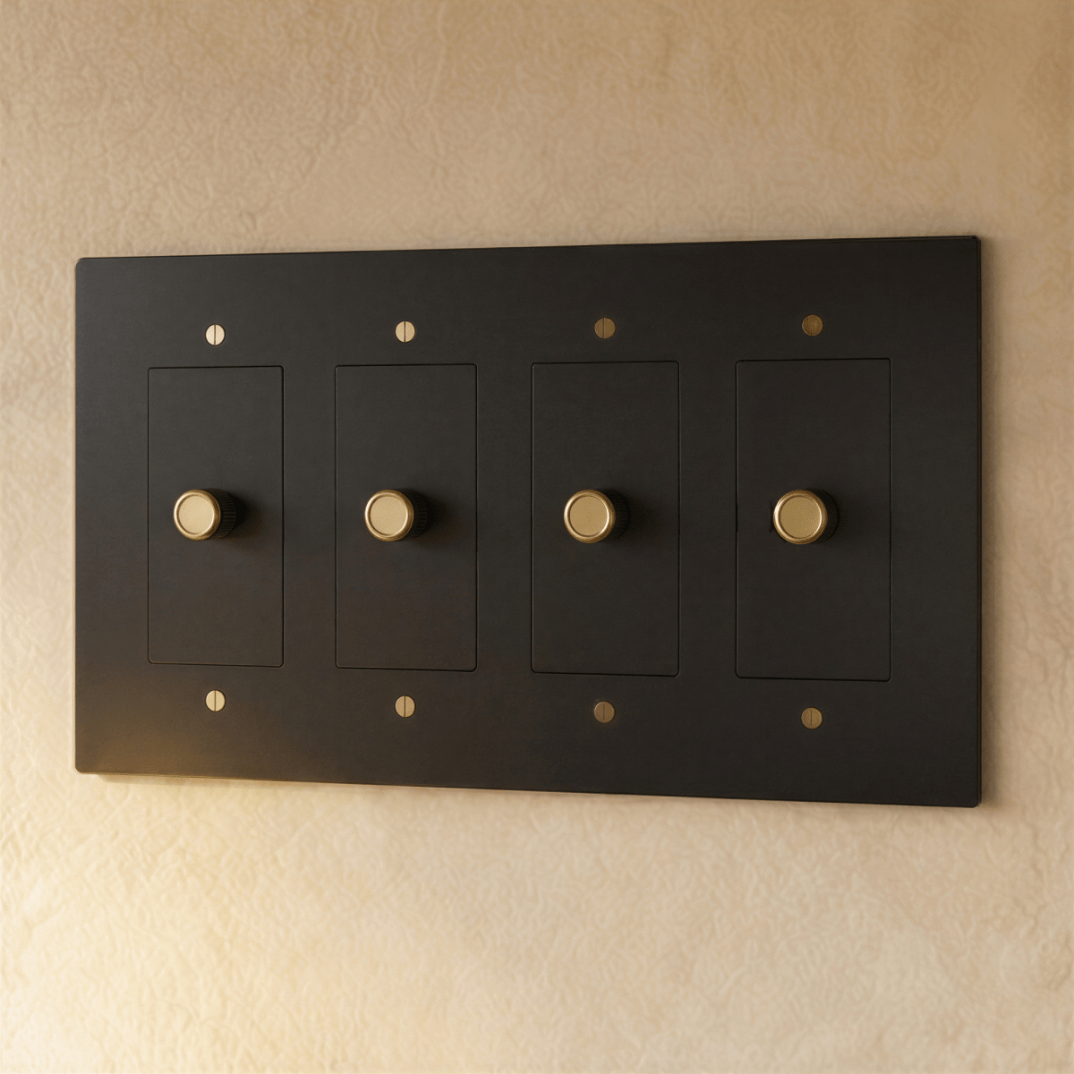 Residence Supply Brass Dimmer Switch, 1 to 5 Gang, featuring brass finish and multiple adjustable dimming controls.