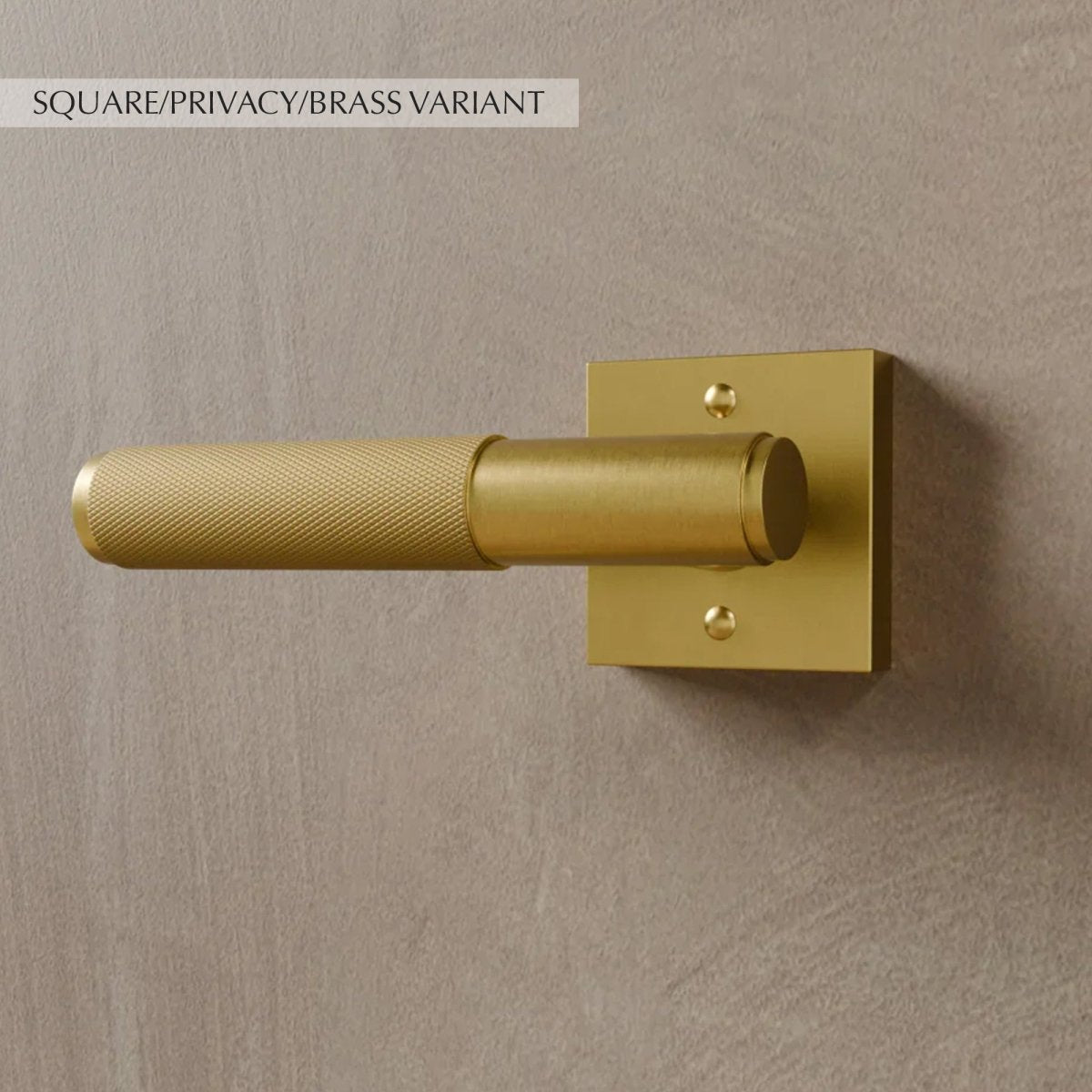 Brass door handle from Residence Supply, featuring a sleek, polished finish, mounted on a wooden door in a home interior setting.