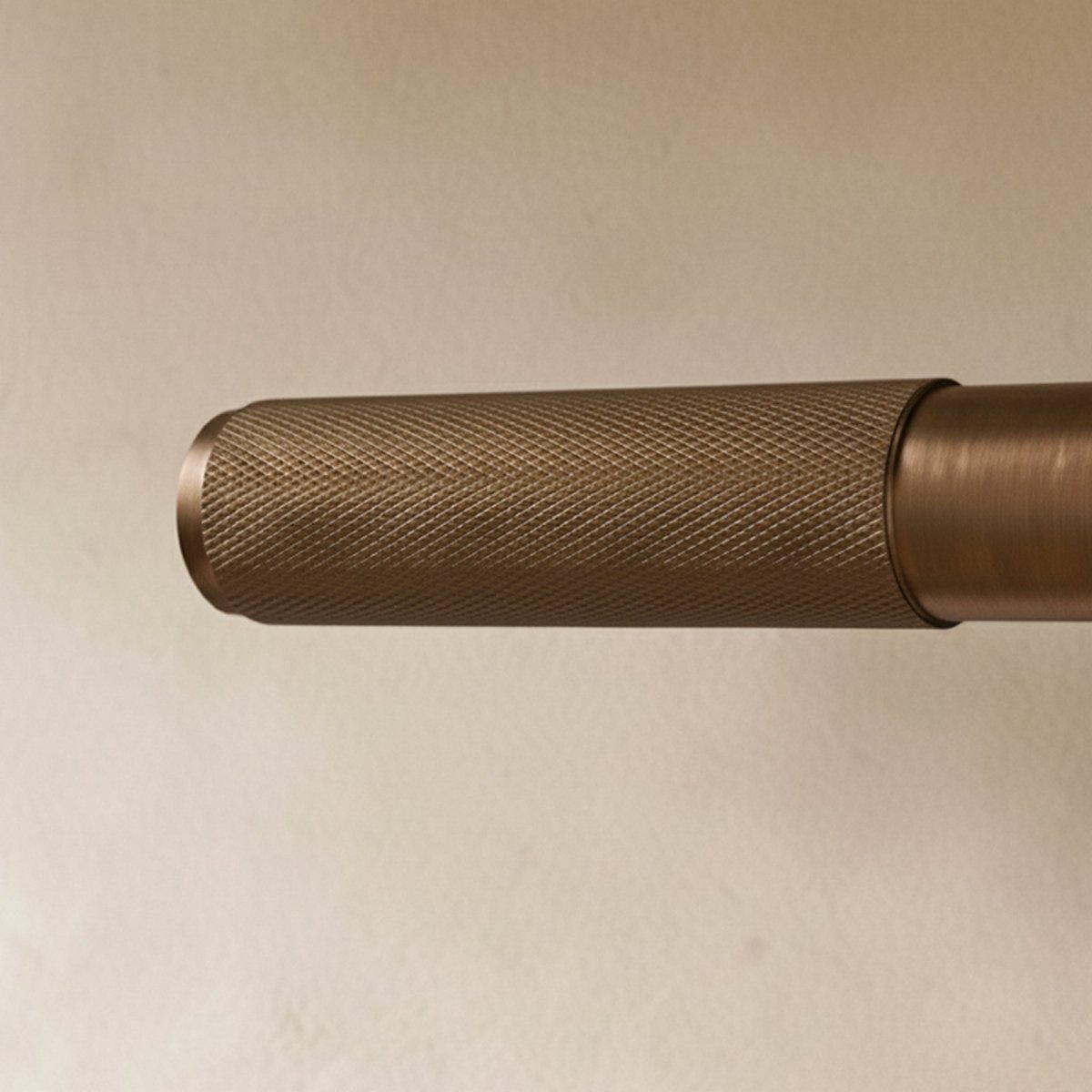 Brass door handle with open box design, Residence Supply home hardware, suitable for interior or exterior doors.