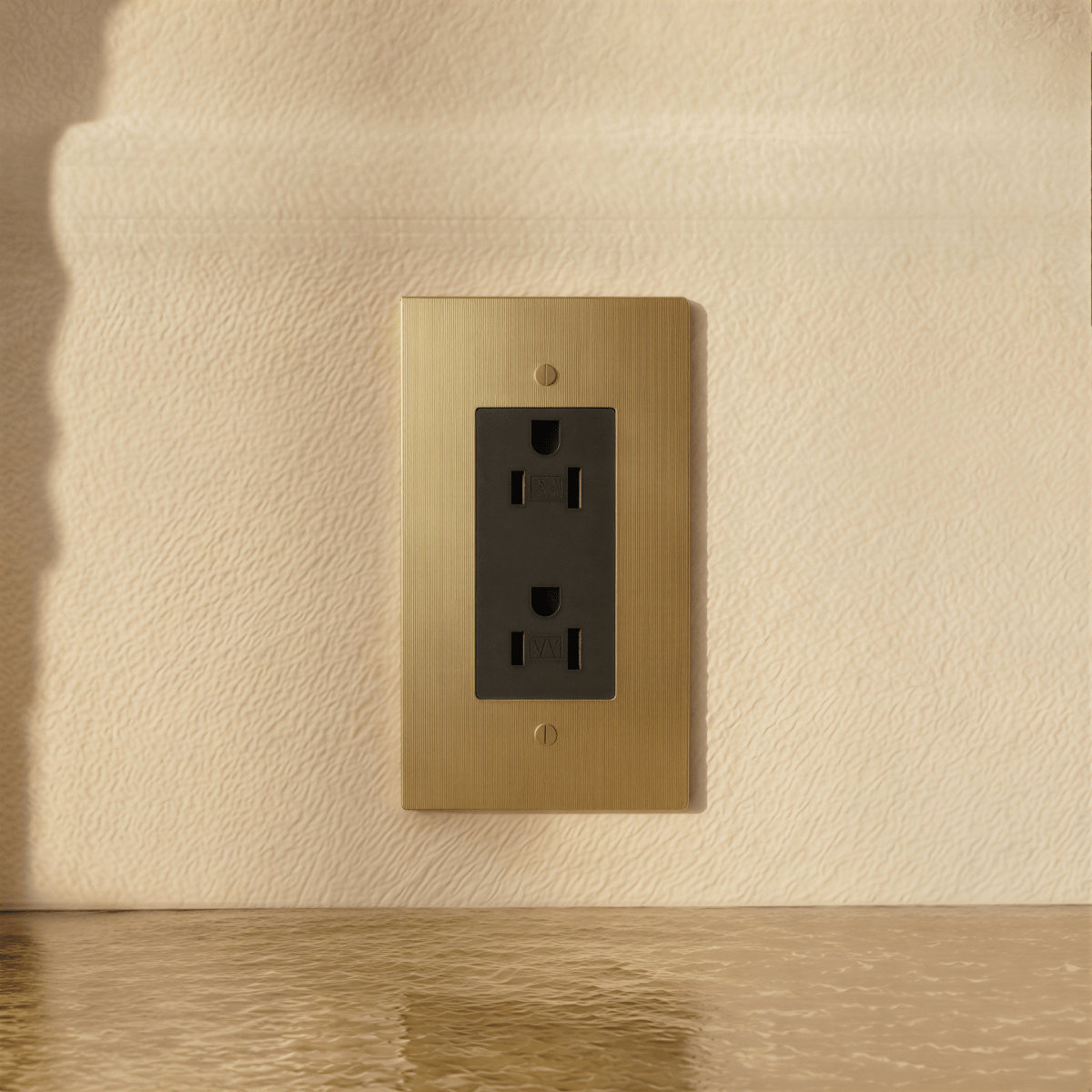 Residence Supply Brass Outlet 1 to 4 Gang electrical outlet with multiple sockets and brass finish for durable, stylish wiring.