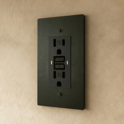 Residence Supply Brass Outlet 1 to 4 Gang electrical outlet with multiple socket ports, durable brass construction for residential use.