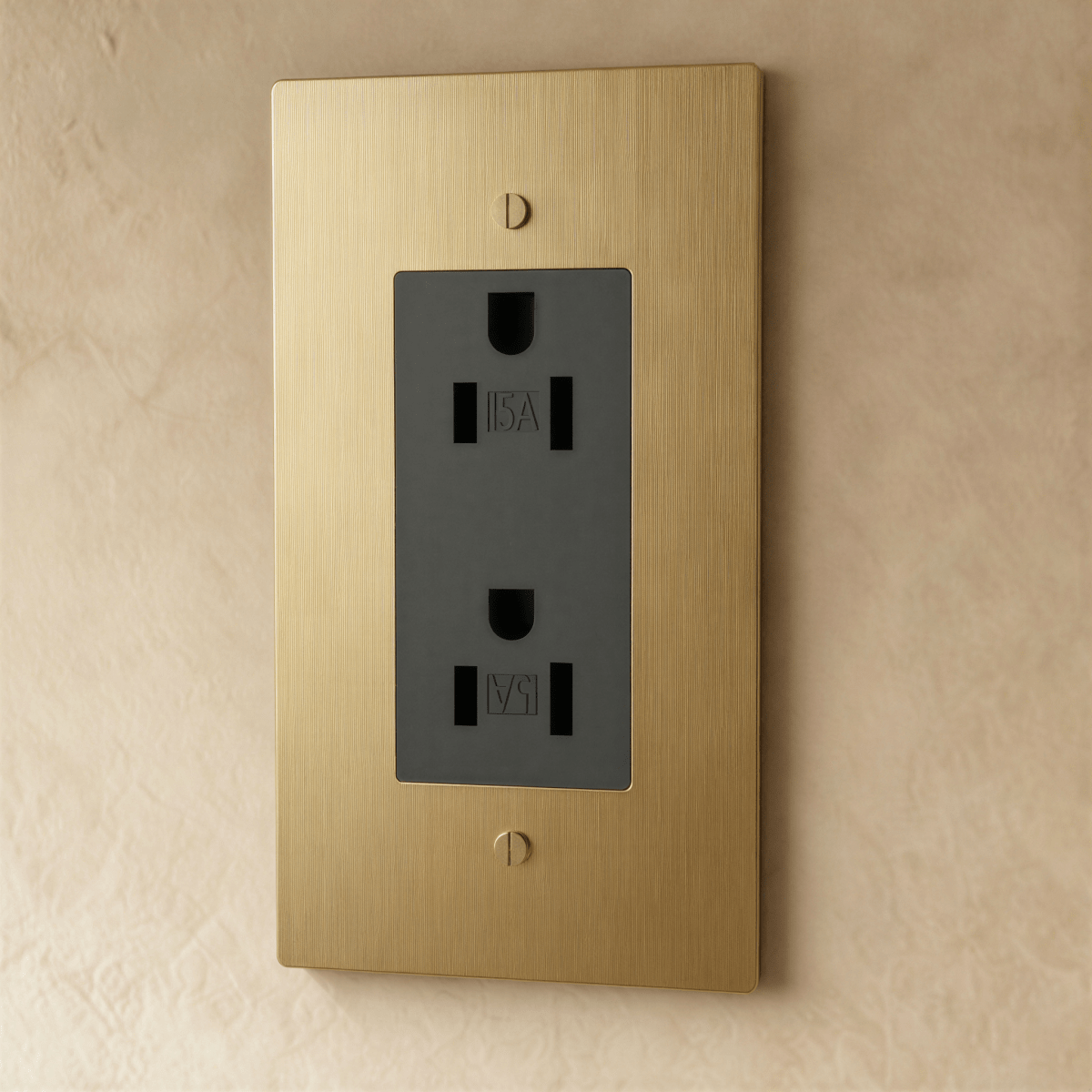Brass outlet cover plate for 1 to 4 gang electrical outlets, Residence Supply durable metal wall plate with multiple openings