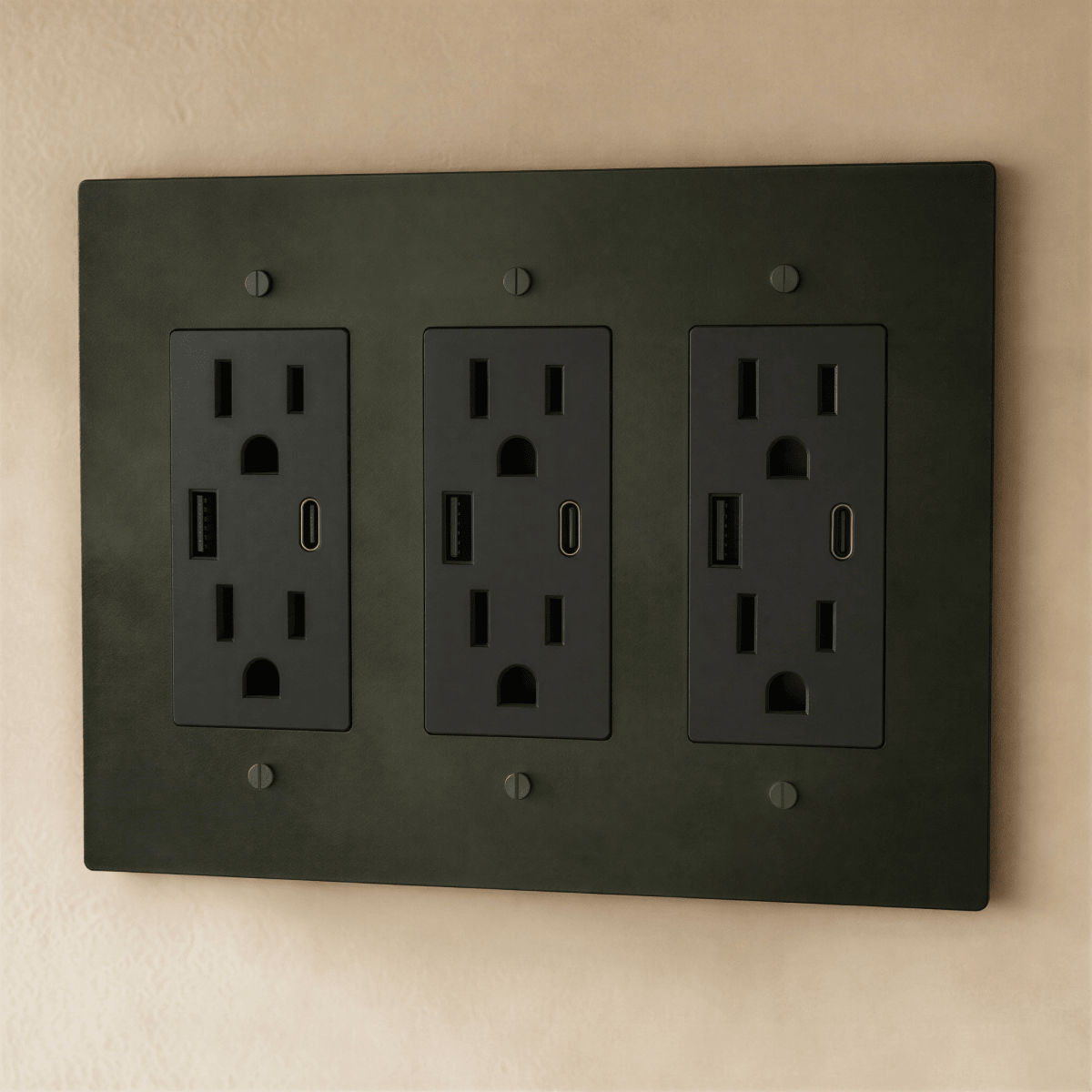 Residence Supply Brass Outlet 1 to 4 gang electrical outlet with multiple sockets for versatile power connections.