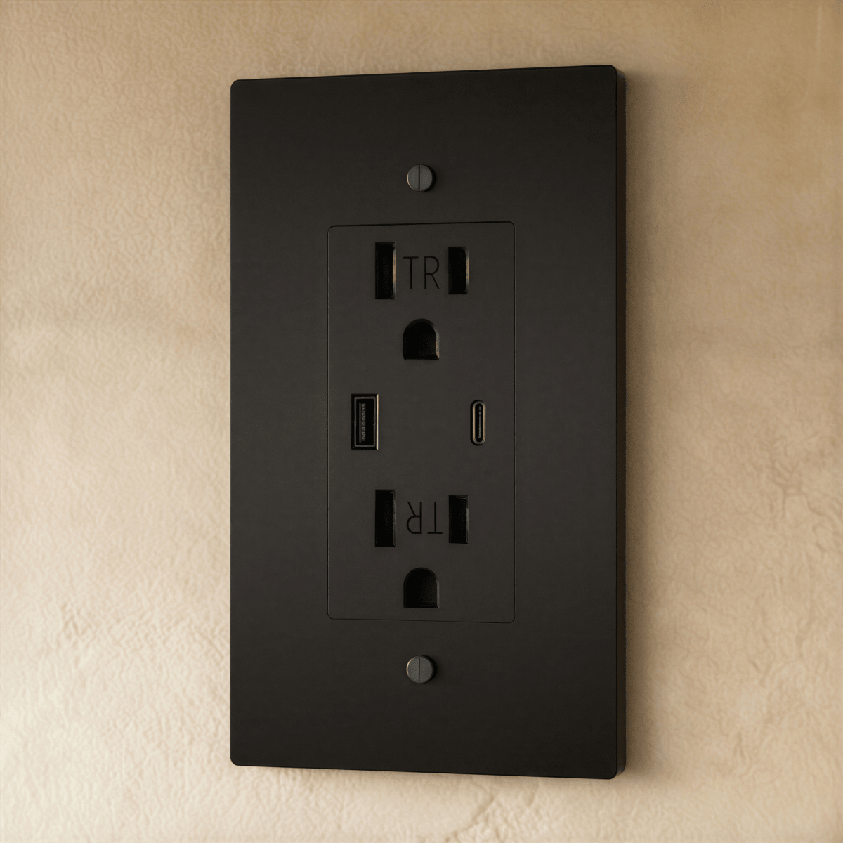 Residence Supply Brass Outlet 1 to 4 gang electrical outlet with multiple sockets and brass finish for durability and style.
