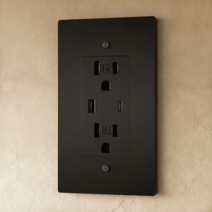 Residence Supply Brass Outlet 1 to 4 gang electrical outlet with multiple sockets and brass finish for durability and style.