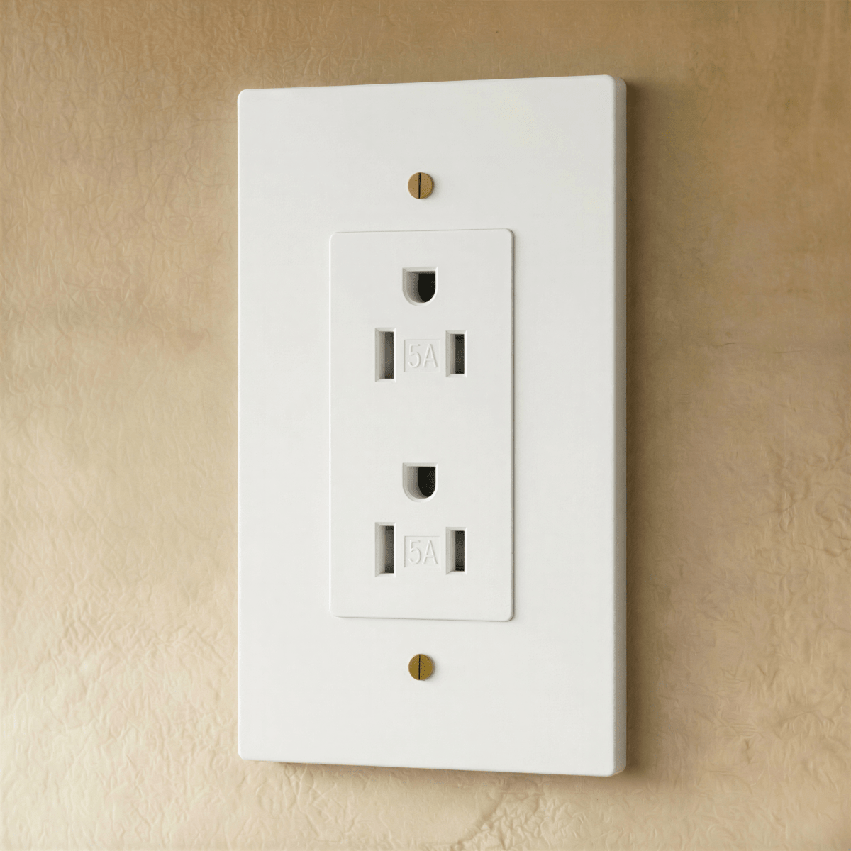 Residence Supply Brass Outlet 1 to 4 gang electrical outlet with brass finish and multiple socket configurations.