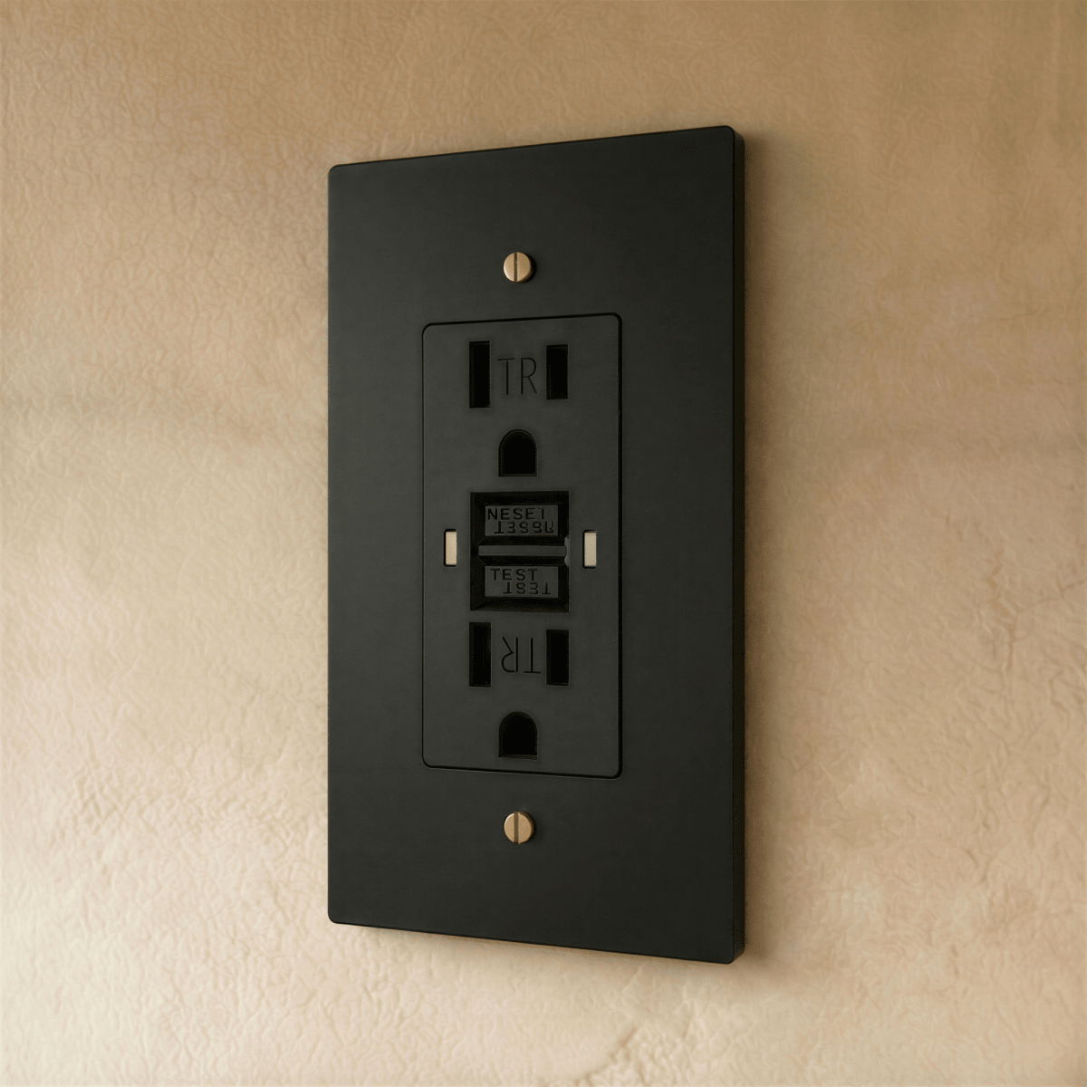 Residence Supply Brass Outlet 1 to 4 Gang electrical outlet with multiple switch slots and brass finish.
