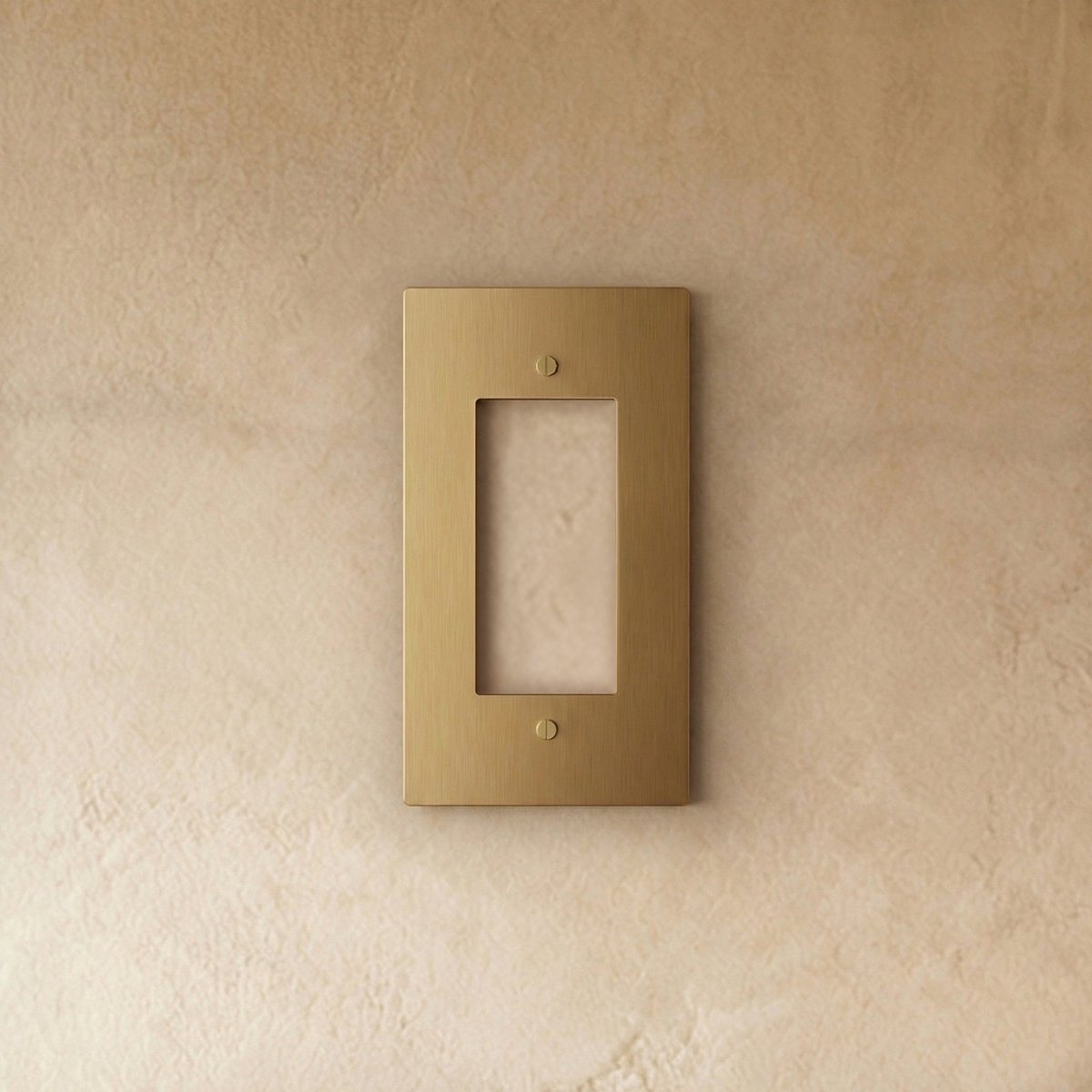 Brass wall plate cover from Residence Supply, decorative metal plate for electrical outlets and switches in home and garden.