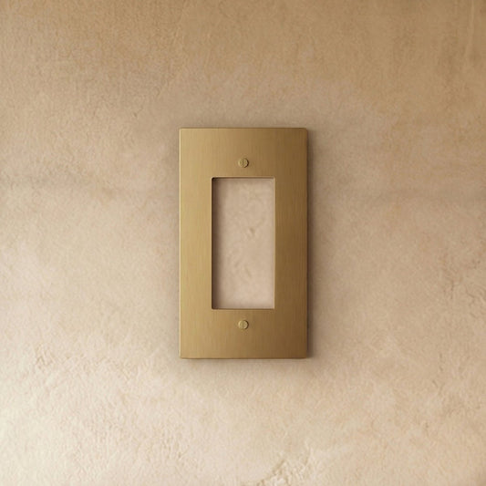 Brass wall plate cover from Residence Supply, decorative metal plate for electrical outlets and switches in home and garden.