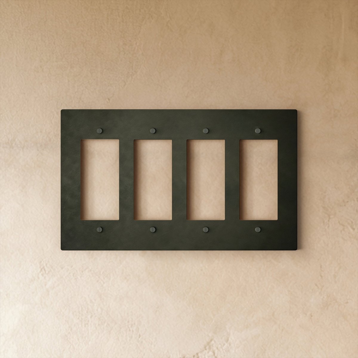 Bronze wall plate with patina finish for home and garden electrical wall covers, by Residence Supply.