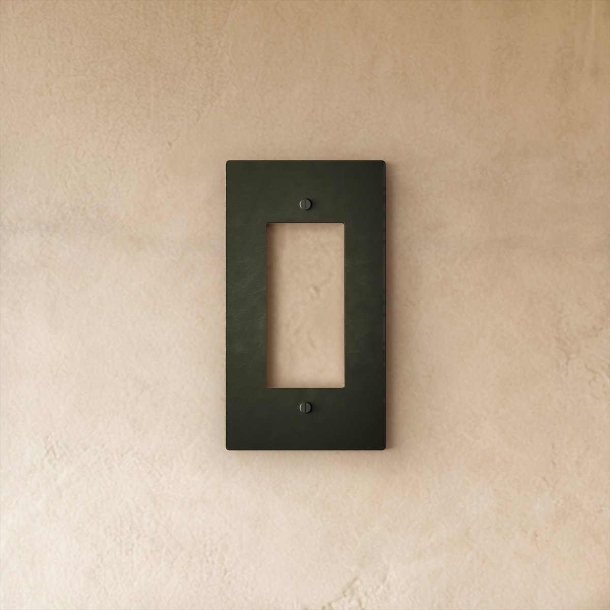 Bronze wall plate with patina finish for home and garden electrical covers, featuring a classic brass design.