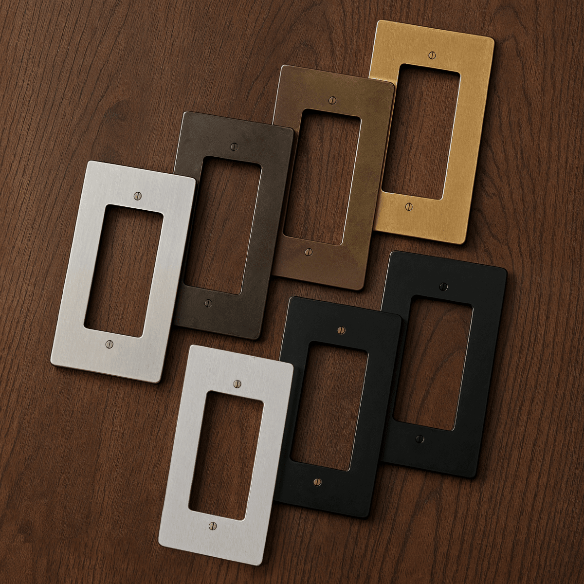 Bronze wall plate with patina finish from Residence Supply, suitable for home electrical wall cover or switch plate.