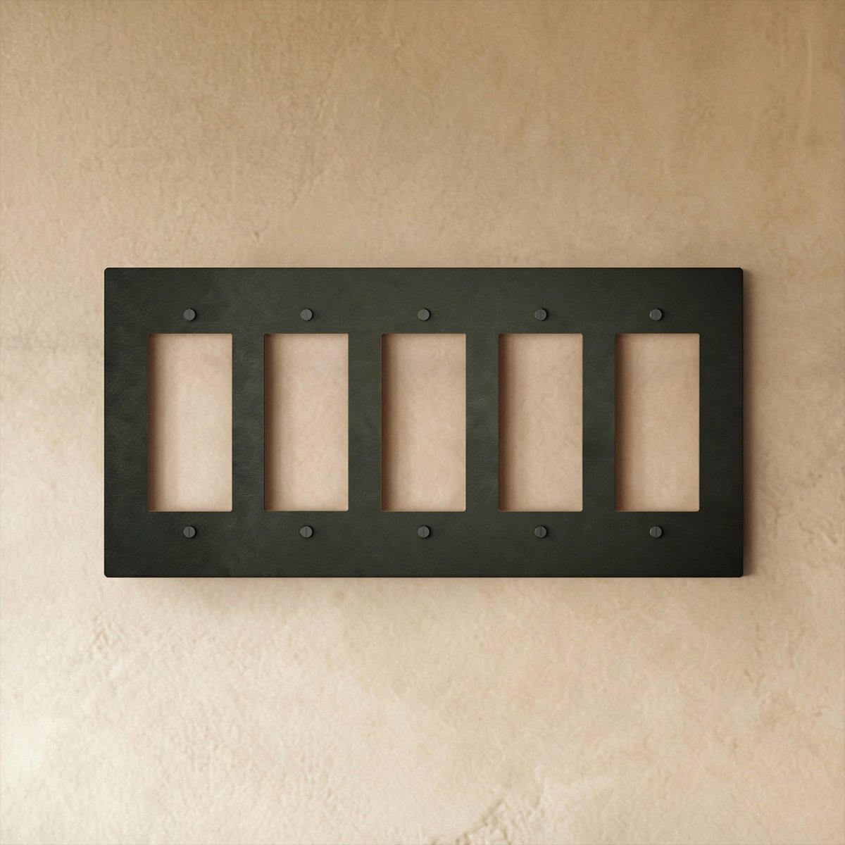 Bronze wall plate with patina finish from Residence Supply, decorative brass cover for electrical outlets or switches.