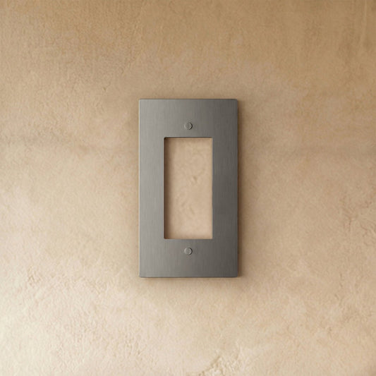 Stainless steel brass wall plate cover from Residence Supply, designed for electrical outlets and switches in home and garden spaces.